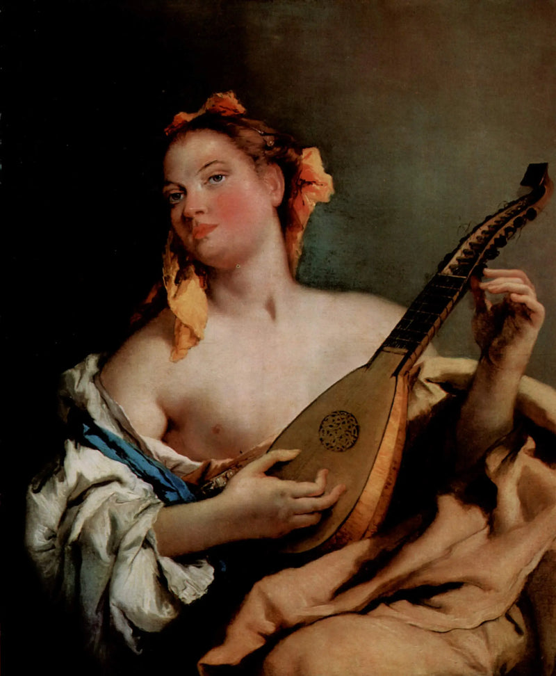 Kvinde med mandolin - Giovanni Battista Tiepolo