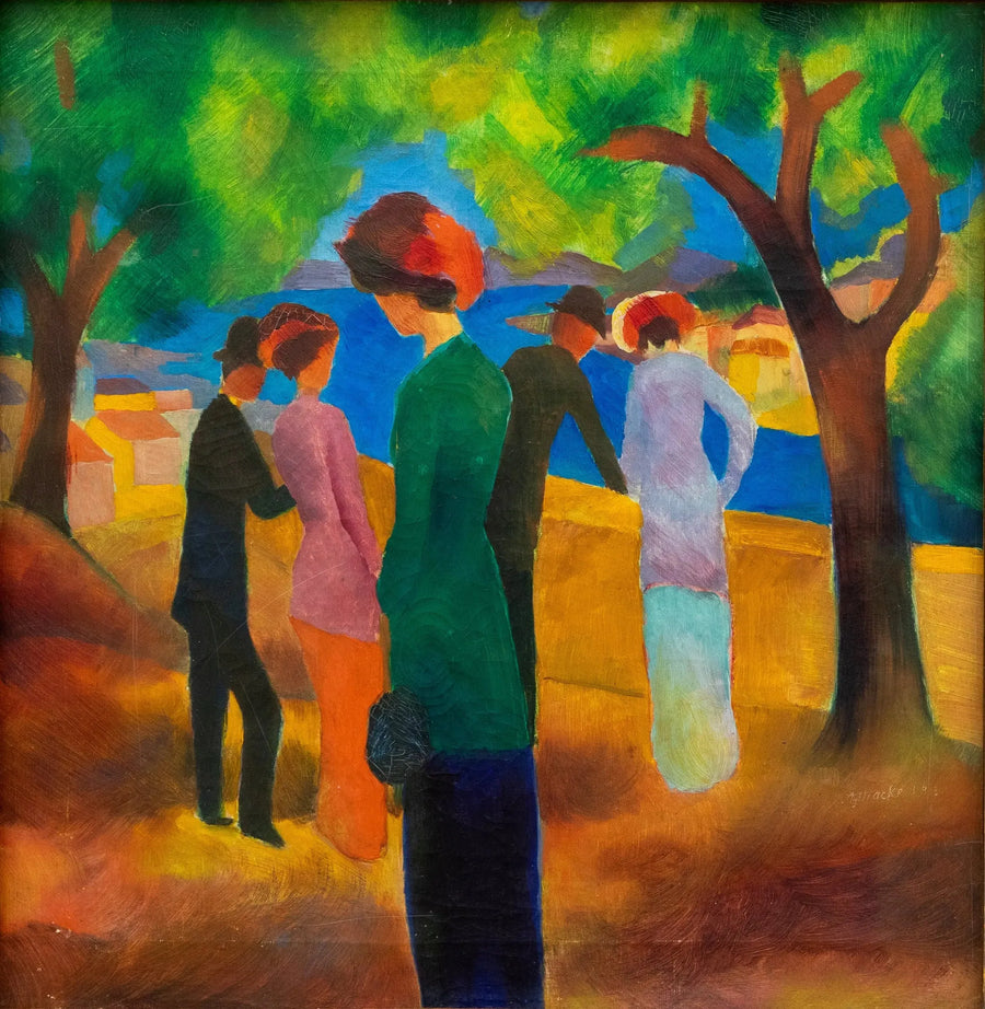 Kvinde i den grønne jakke - August Macke
