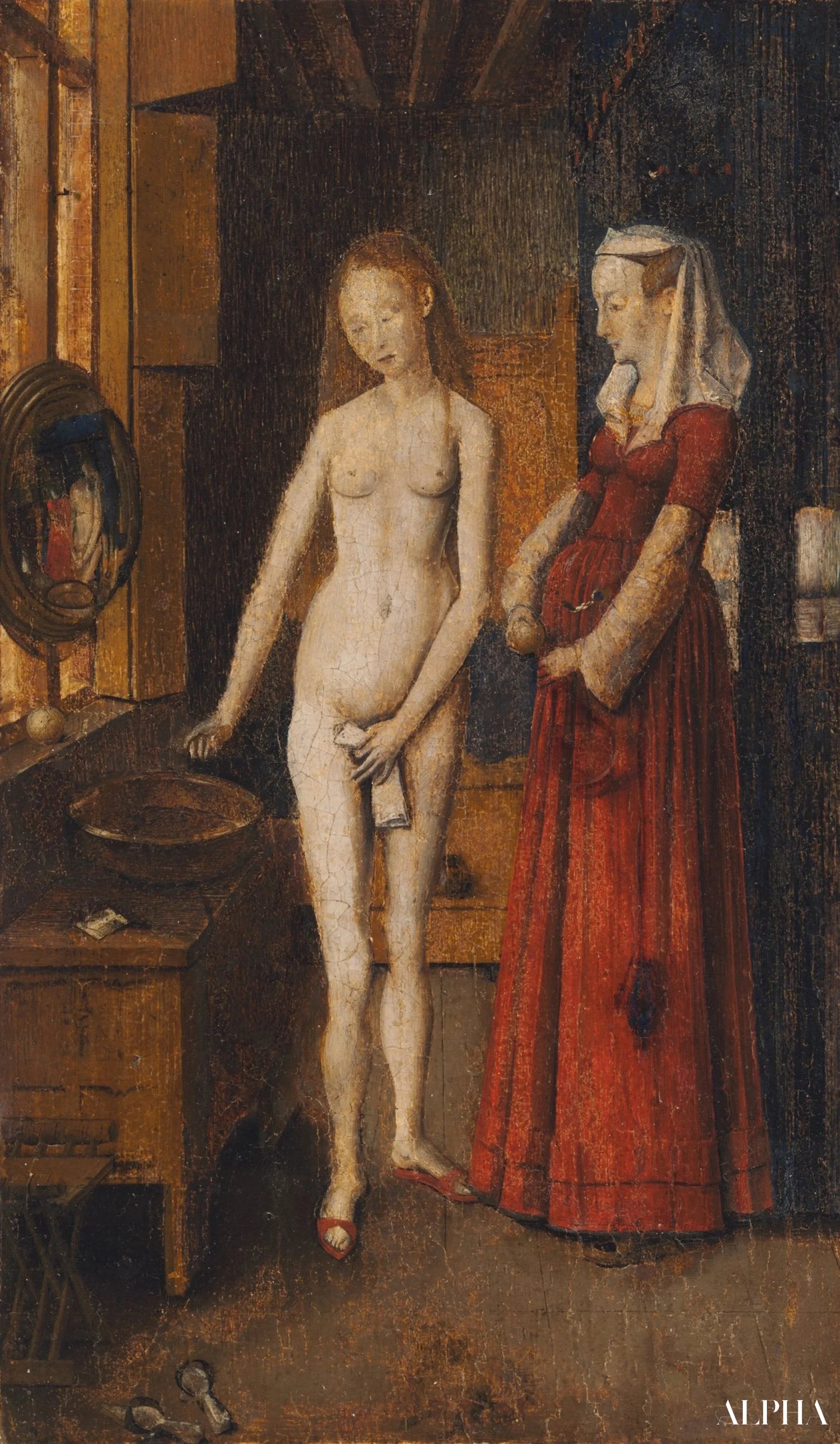 Femme à sa toilette - Jan Van Eyck - Reproductions de tableaux et peintures haut de gamme