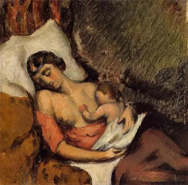 Kvinde der ammer sit barn - Paul Cézanne