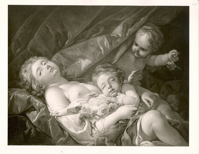 kvinde liggende med putti - François Boucher
