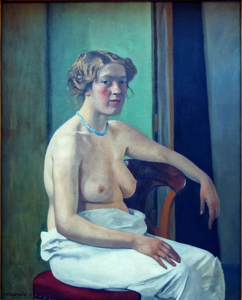 Kvinde sidder halvnøgen - Félix Vallotton