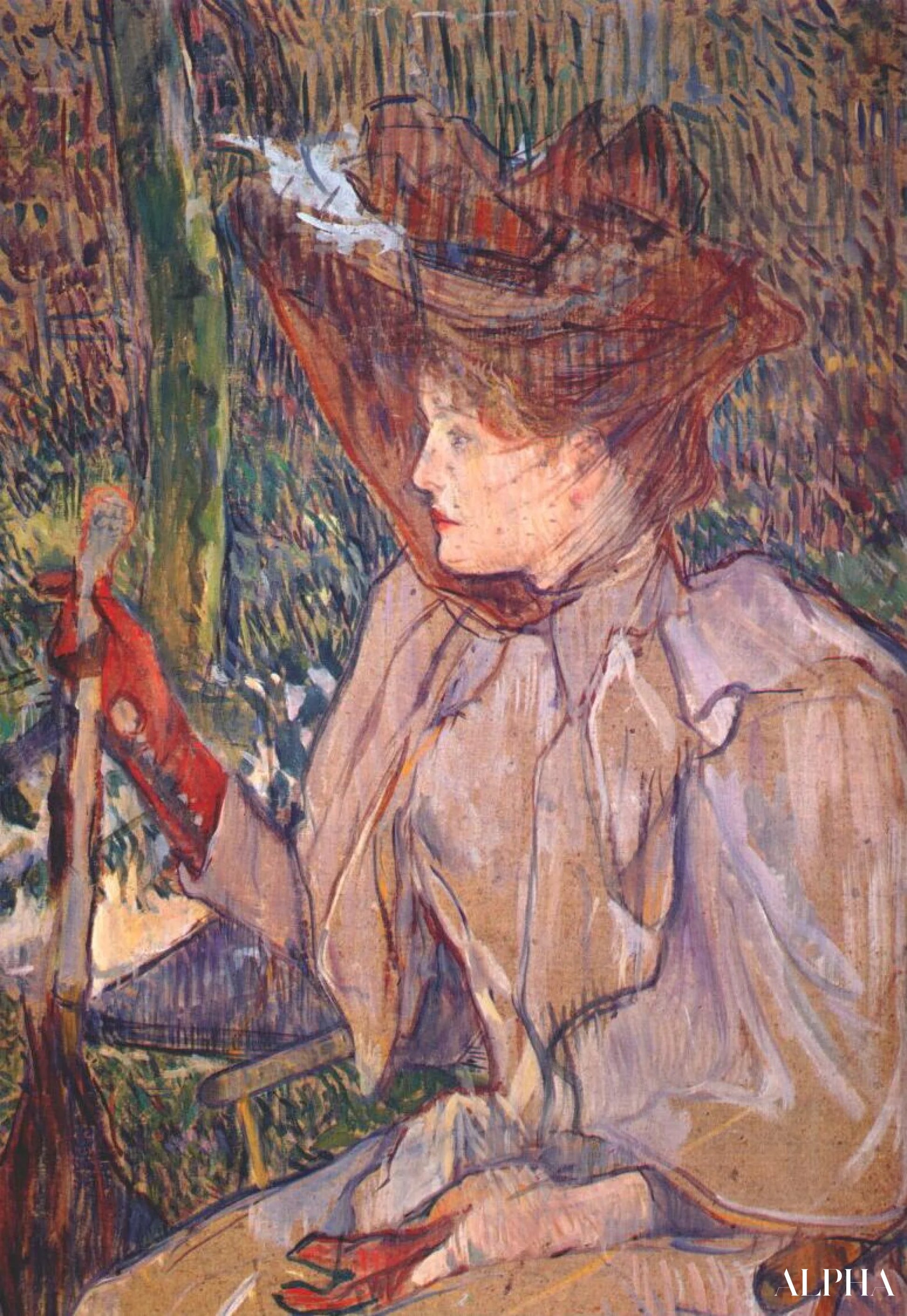 Kvinde siddende med handsker - Toulouse Lautrec - Reproduktioner af malerier og højkvalitets malerier