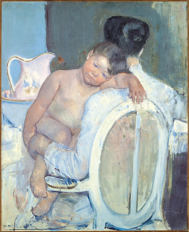 Kvinde siddende med et barn i sine arme - Mary Cassatt