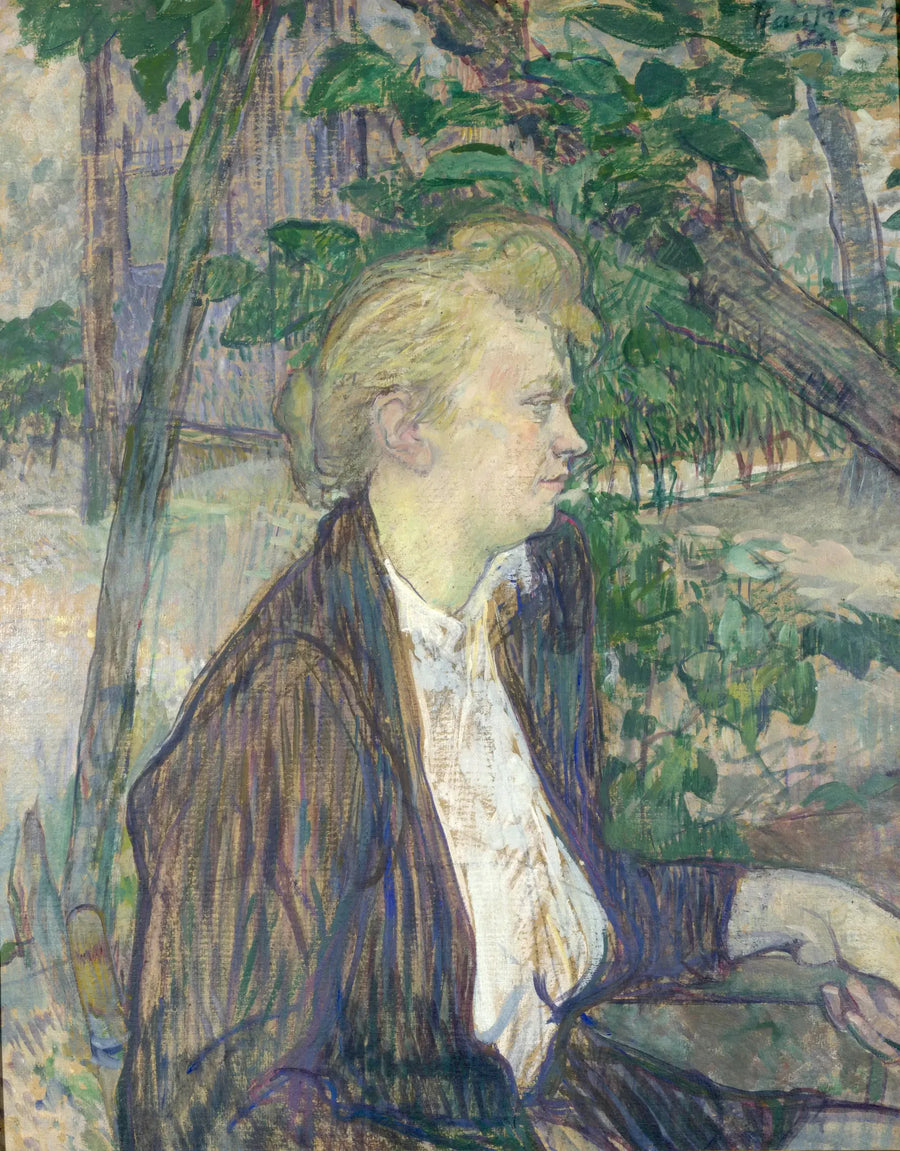 Kvinde siddende i en have - Henri de Toulouse-Lautrec