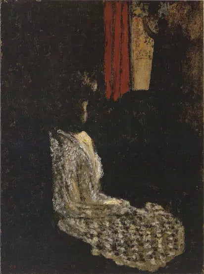 Kvinde sidder i et mørkt værelse - Édouard Vuillard