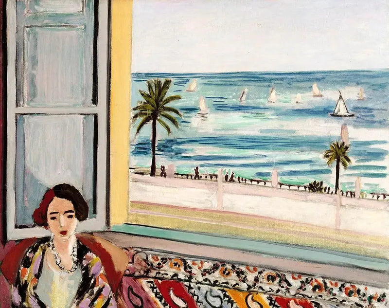 Kvinde siddende med ryggen til det åbne vindue - Henri Matisse