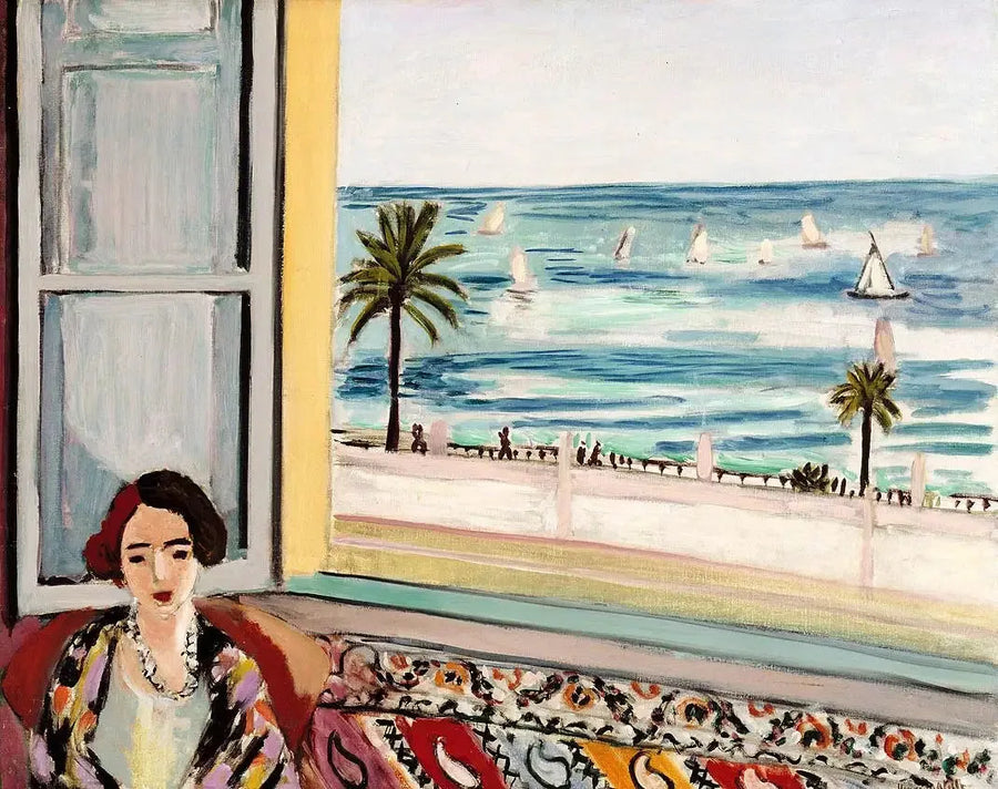 Kvinde siddende med ryggen til det åbne vindue - Henri Matisse