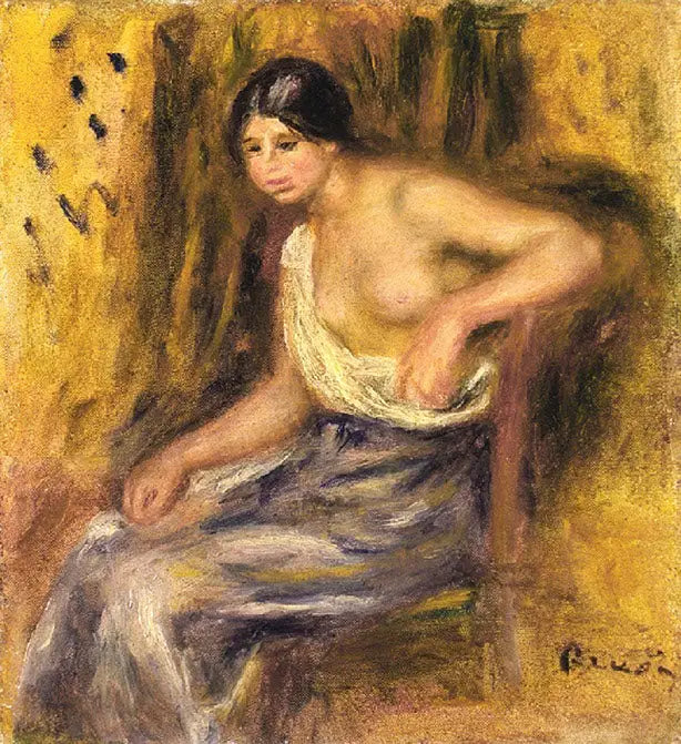 Femme assise - Pierre-Auguste Renoir image 1 reproduction artisanale de tableau