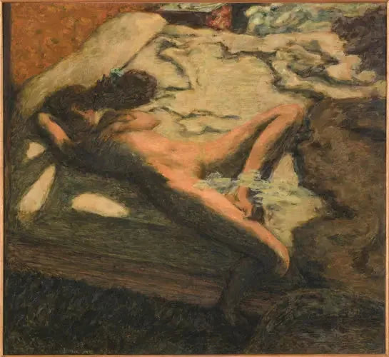 Kvinde der hviler på en seng - Pierre Bonnard
