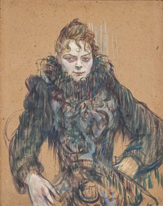 Kvinde med sort boa - Henri de Toulouse-Lautrec