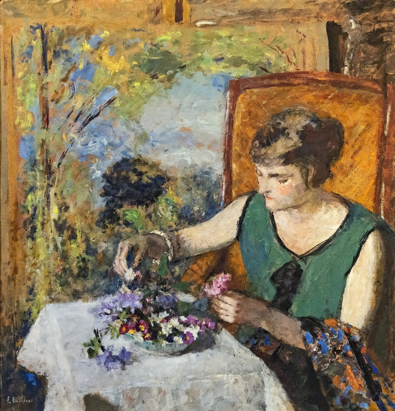 Kvinde med buket - Édouard Vuillard