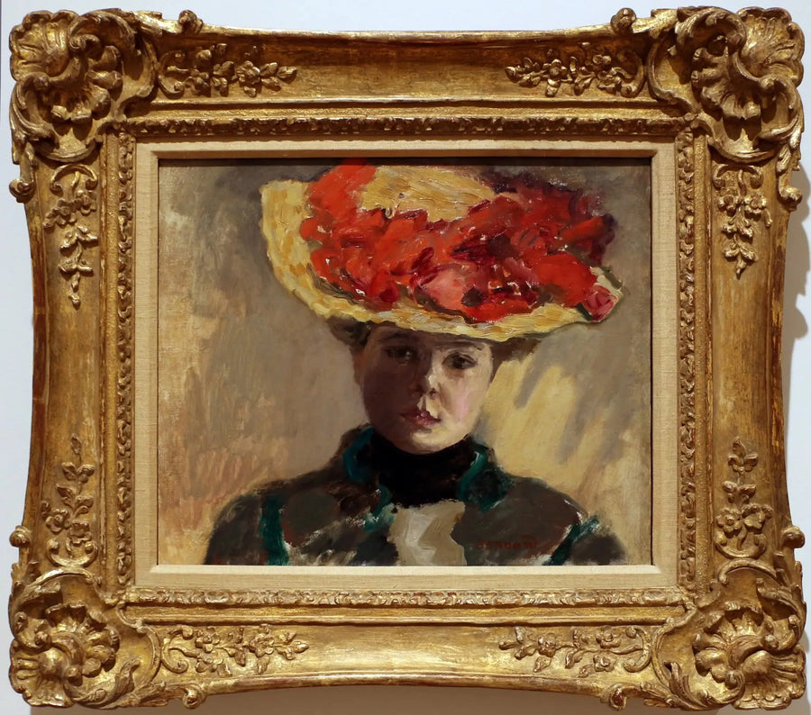 Kvinde med rød hat - Pierre Bonnard