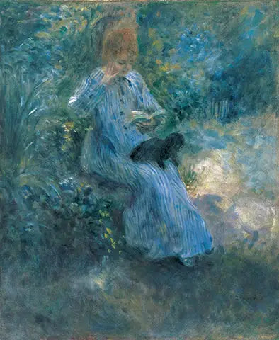 Kvinde med sort hund - Pierre-Auguste Renoir