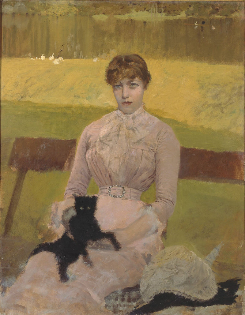 Kvinde med lille sort kat - Giuseppe De Nittis