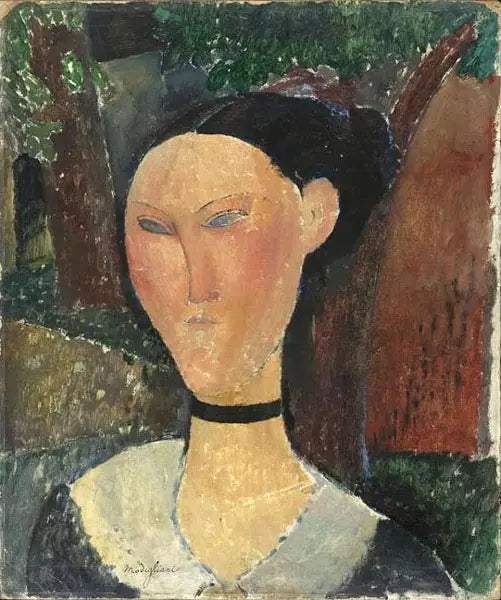 Kvinde med fløjlssløjfe - Amedeo Modigliani