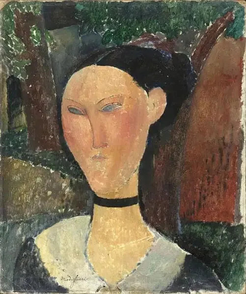 Kvinde med fløjlssløjfe - Amedeo Modigliani