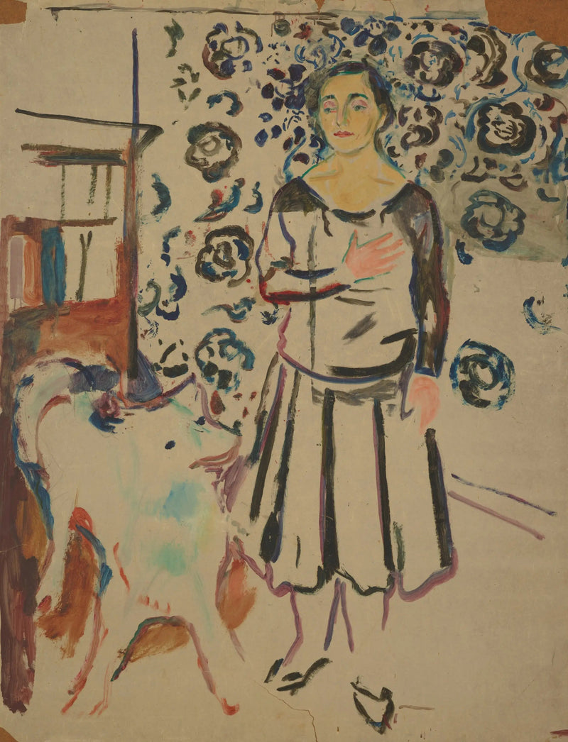 Kvinde med samojed - Edvard Munch