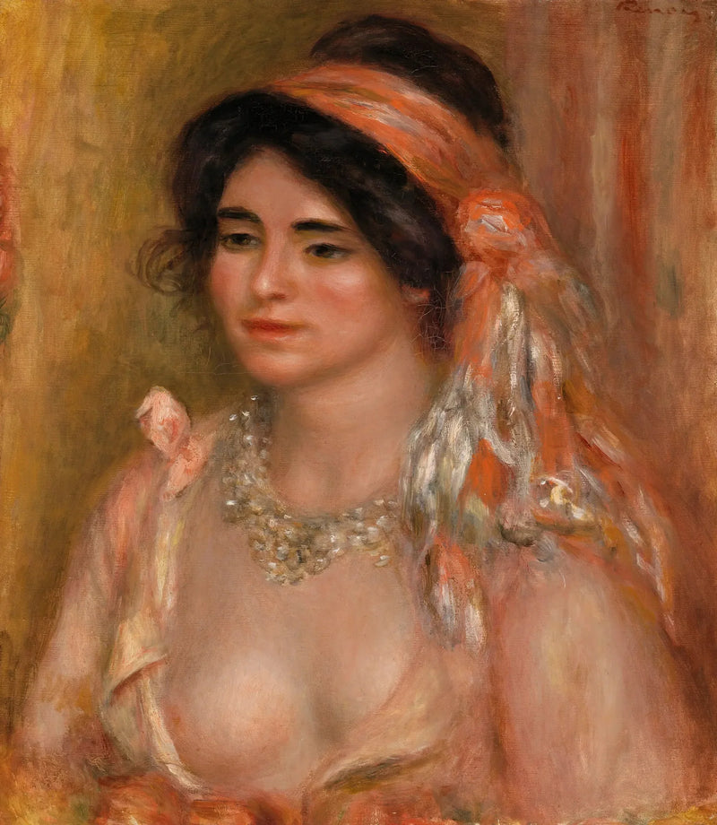 Kvinde med sort hår (Ung kvinde med sort hår, buste) - Pierre-Auguste Renoir