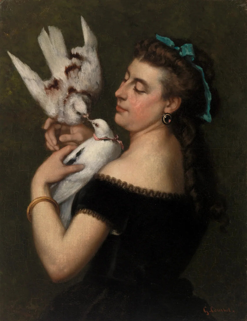 Kvinde med duer - Gustave Courbet