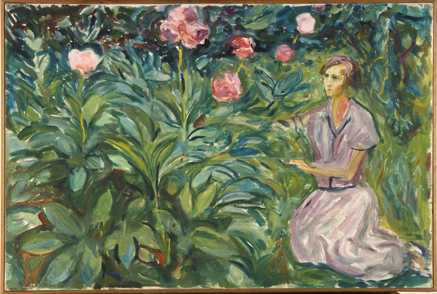 Kvinde med pæoner - Edvard Munch