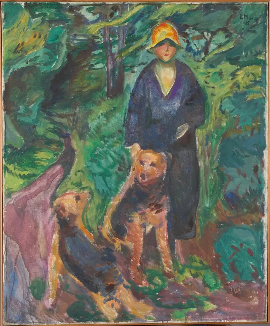 Kvinde med airdale terrier - Edvard Munch