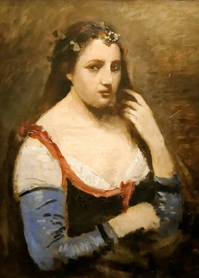 Kvinde med margueritter - Jean-Baptiste Camille Corot
