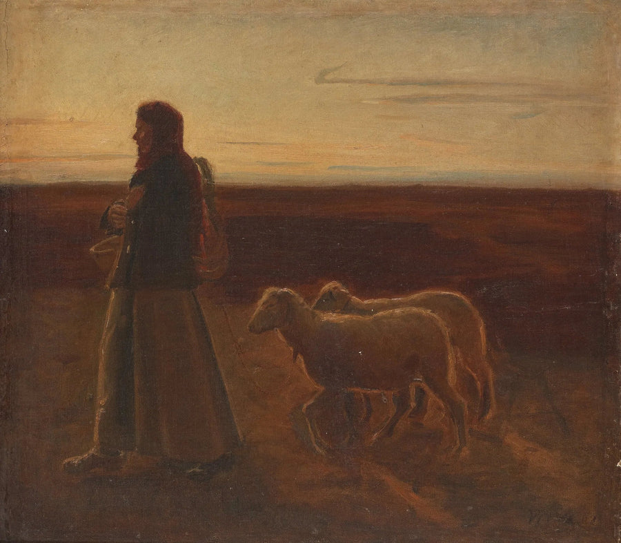 Kvinde med får - Michael Peter Ancher