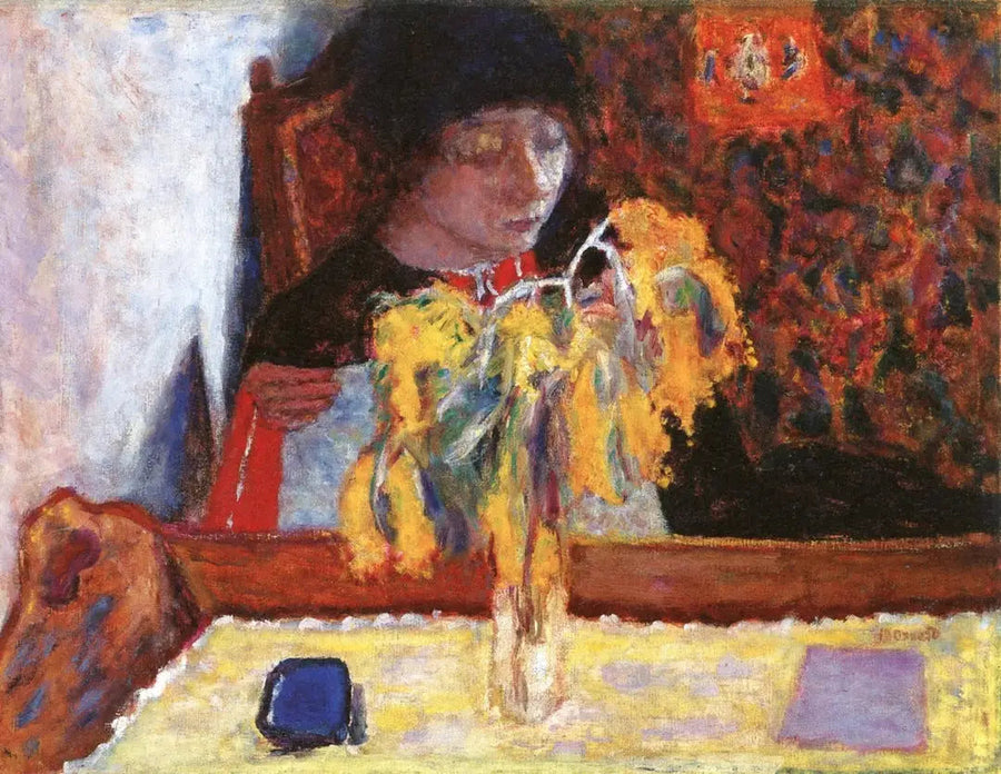 Kvinde med mimosa - Pierre Bonnard