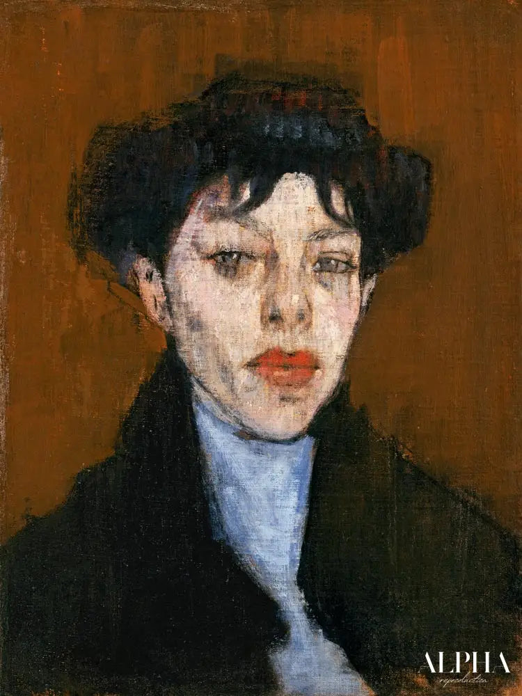 Femme avec un foulard bleu - Amedeo Modigliani - Reproductions de tableaux et peintures haut de gamme