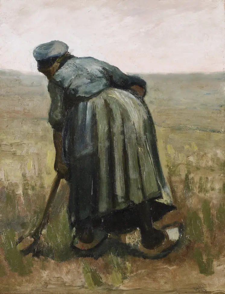 Kvinde med en spade, set bagfra - Vincent van Gogh