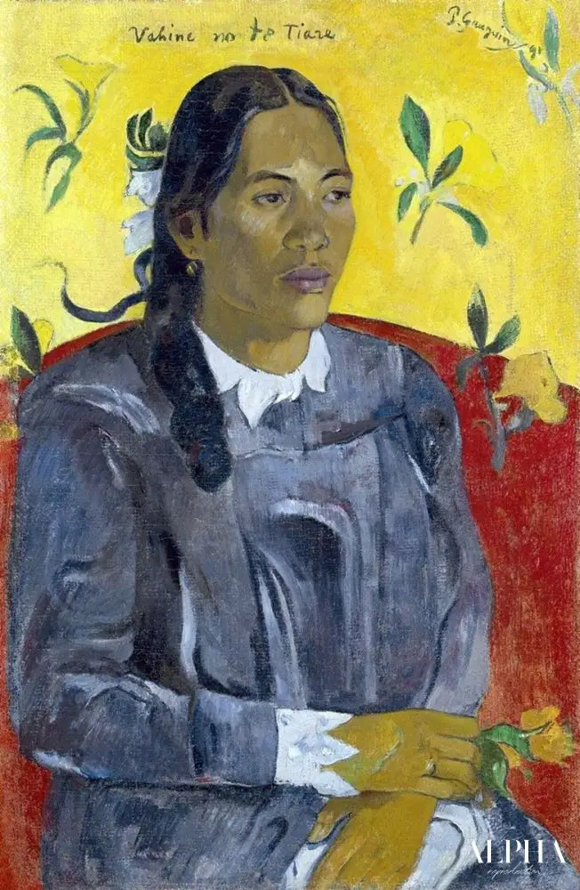 Femme avec une fleur - Paul Gauguin - Reproductions de tableaux et peintures haut de gamme