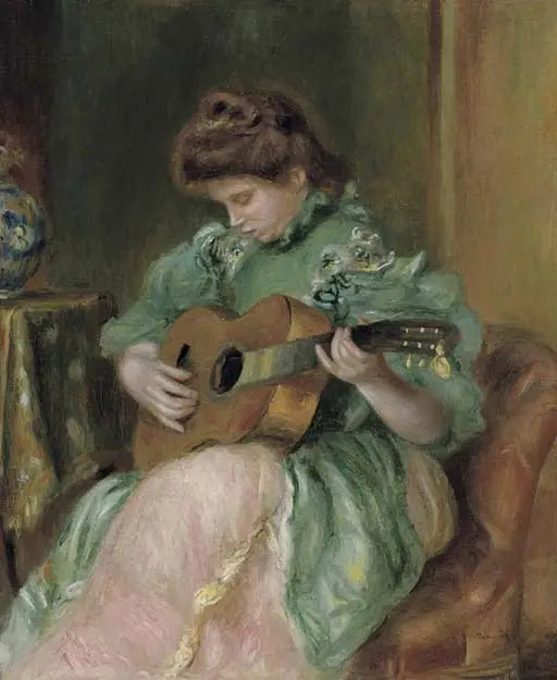 Kvinde med en guitar - Pierre-Auguste Renoir