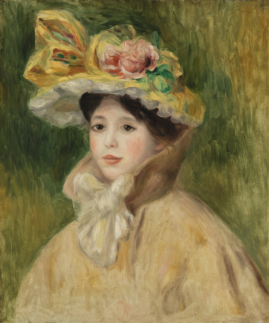 Kvinde med bredskygget hat - Pierre-Auguste Renoir