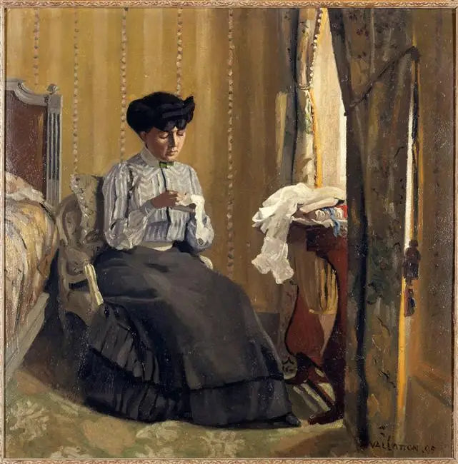Kvinde kusine i et interiør - Félix Vallotton