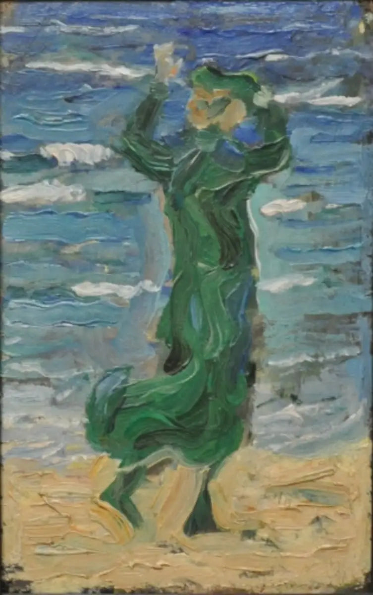 Kvinde i vinden ved havet - Franz Marc