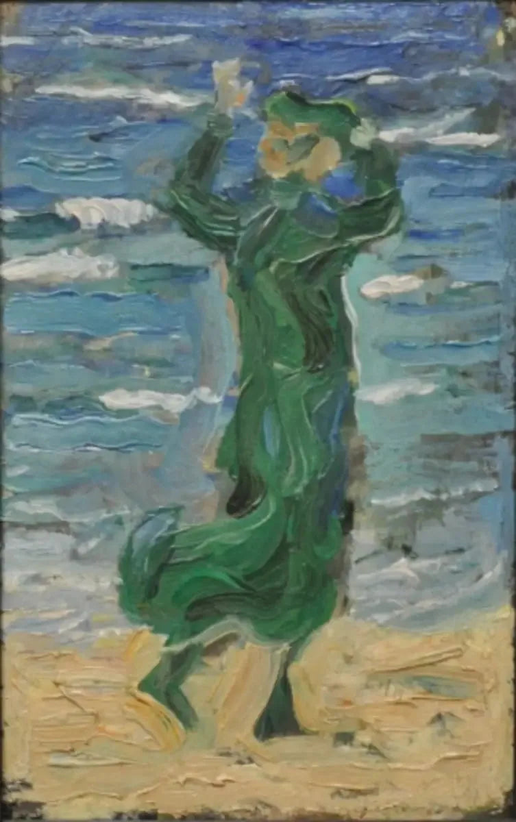 Kvinde i vinden ved havet - Franz Marc