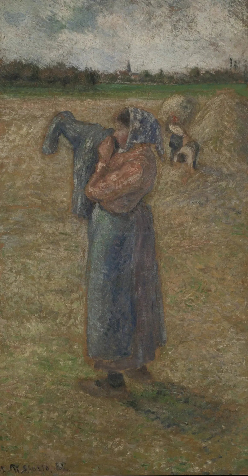 Kvinde i en mark - Camille Pissarro