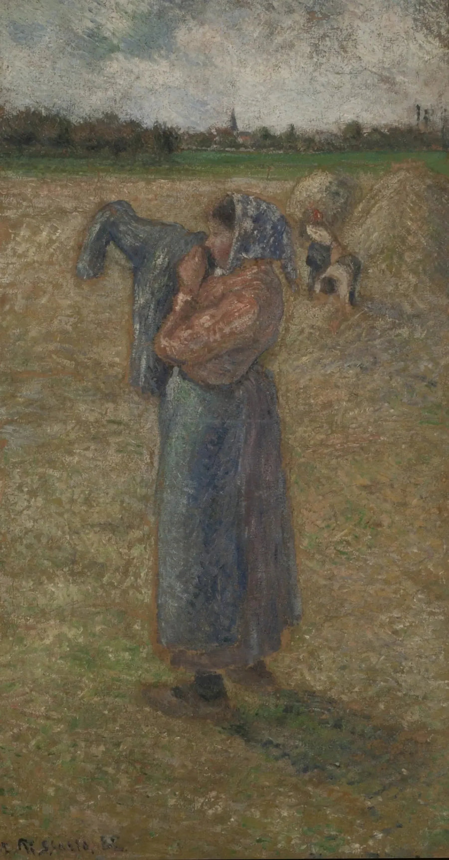 Kvinde i en mark - Camille Pissarro