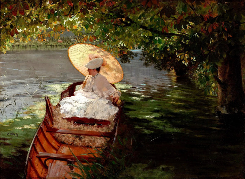 Kvinde i en båd - Giuseppe De Nittis
