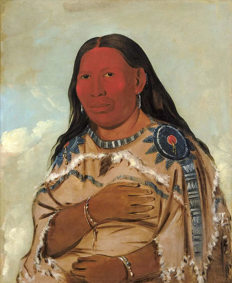 Kvinde med to ravne - George Catlin