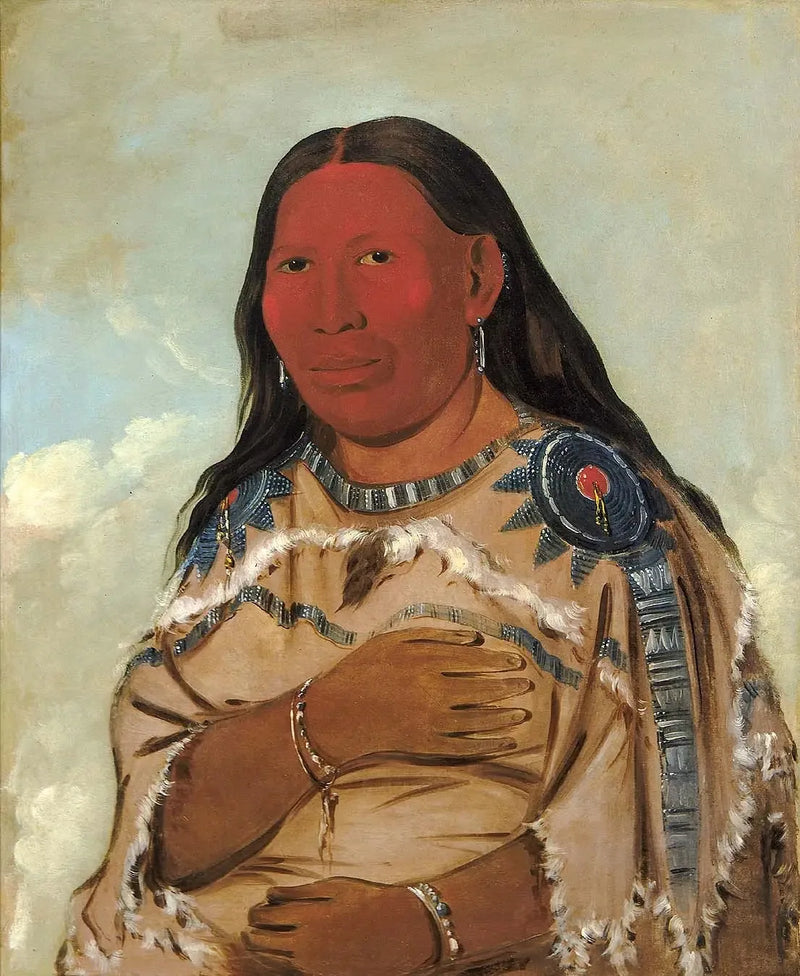 Kvinde med to ravne - George Catlin