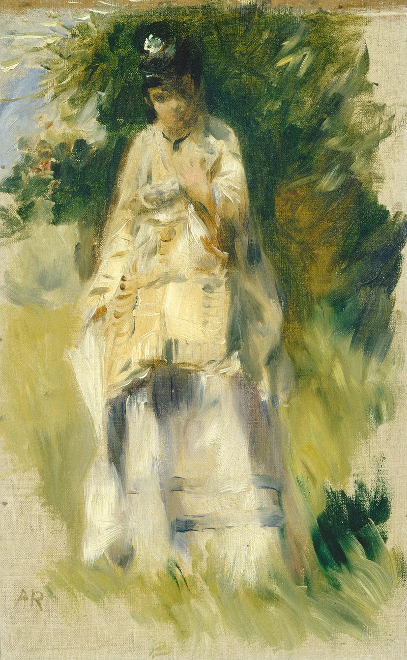 Kvinde stående ved et træ - Pierre-Auguste Renoir
