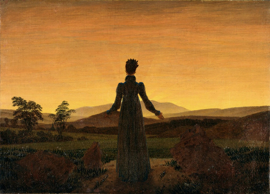 Kvinde foran solnedgangen - Caspar David Friedrich