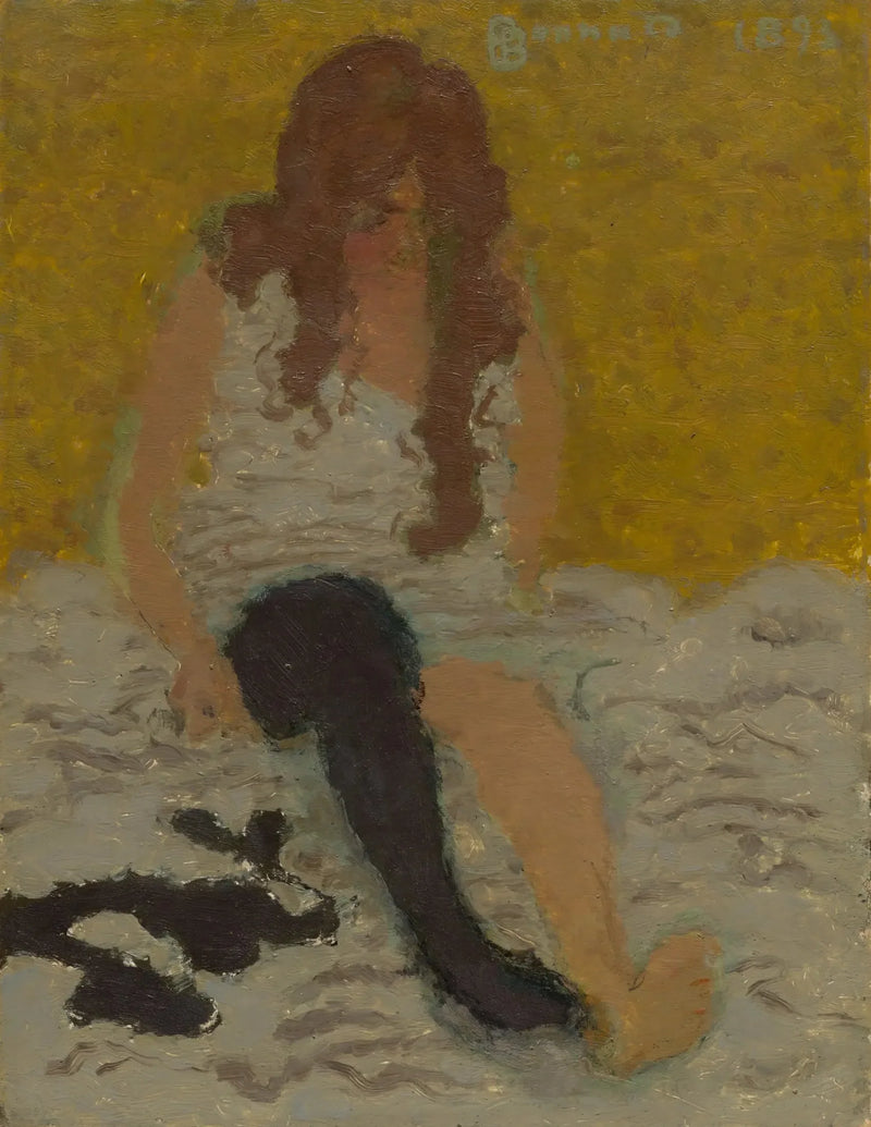 Kvinde iført sine strømper - Pierre Bonnard