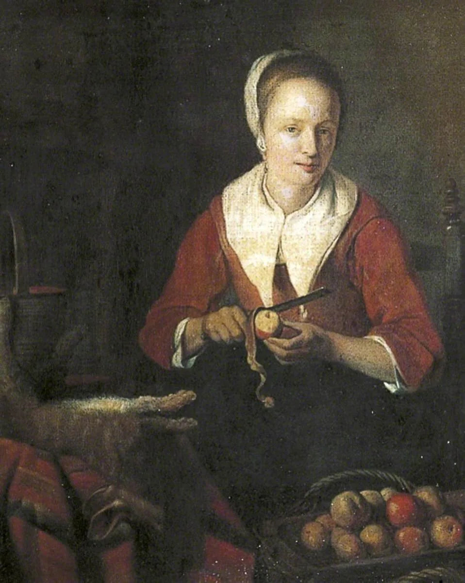 Femme épluchant des pommes - Gabriel Metsu image 1 reproduction réalisée par Alpha Reproduction