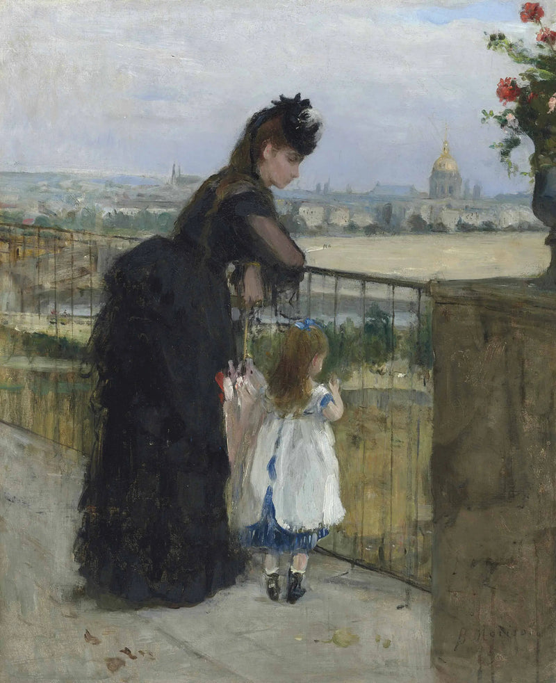Kvinde og barn på balkonen - Berthe Morisot