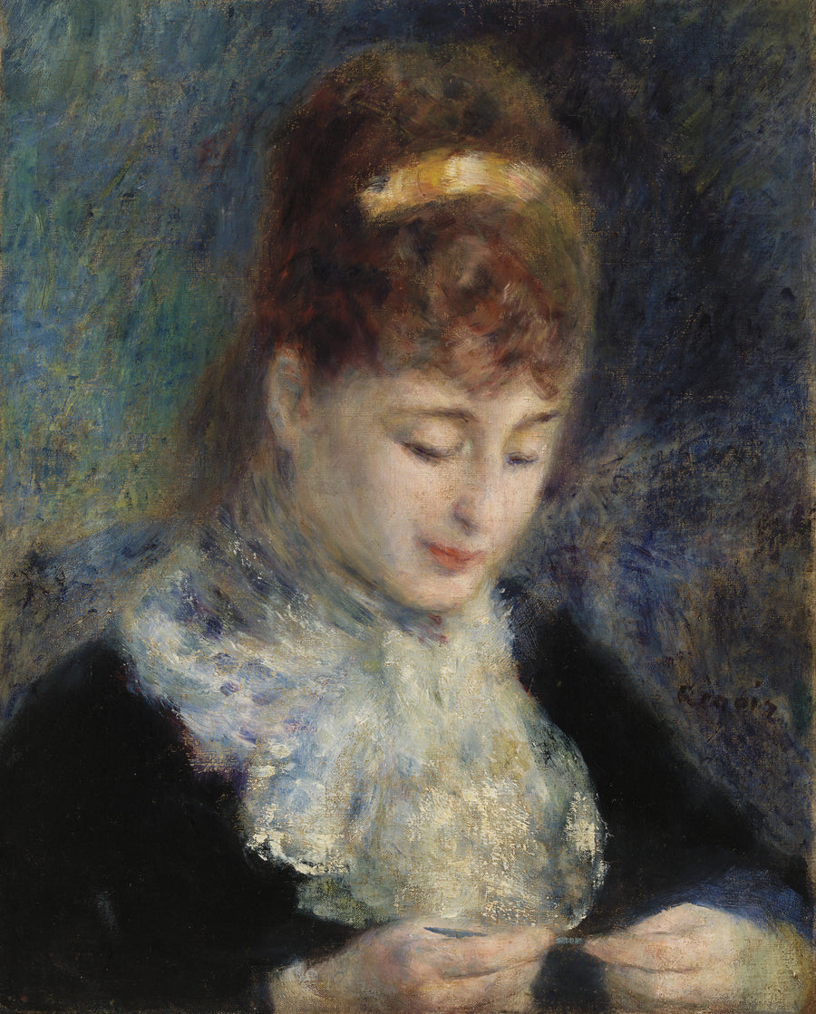Kvinde der hækle - Pierre-Auguste Renoir