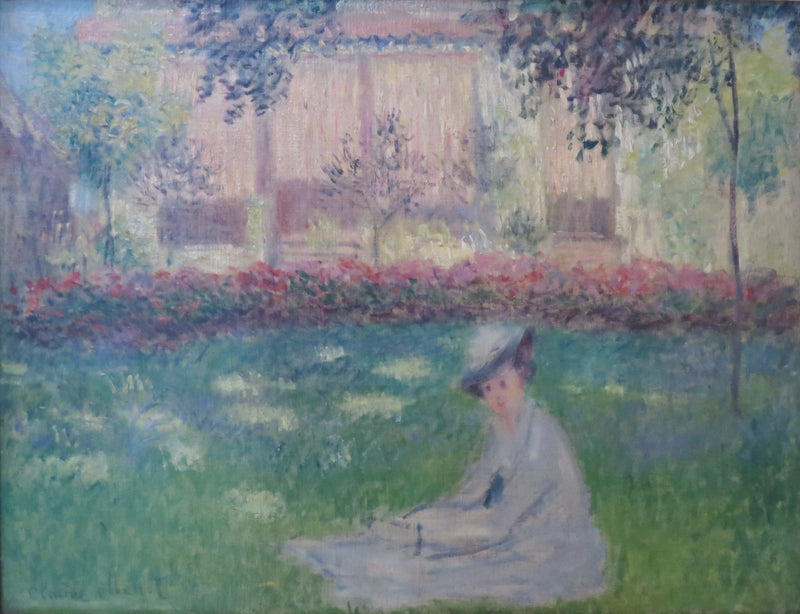 Kvinde sidder i haven W407 - Claude Monet