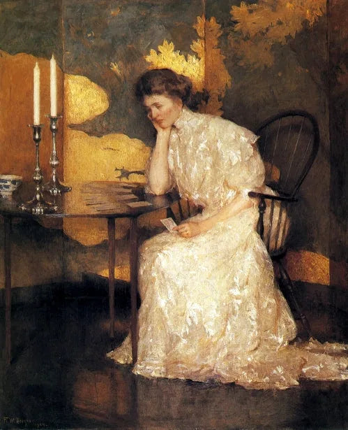 Kvinde der spiller på held - Frank Weston Benson
